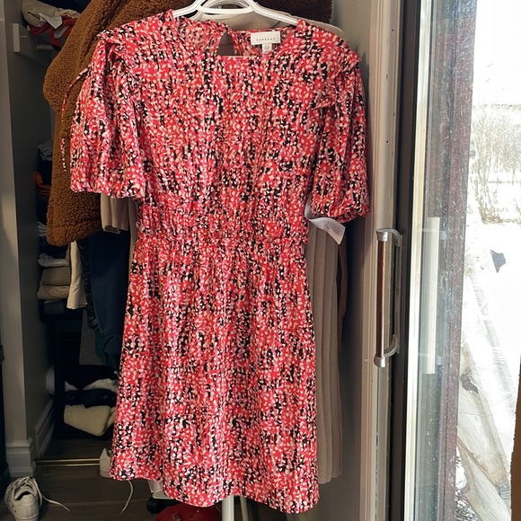 TOPSHOP Animal Print Puff Sleeve Mini Dress - Picture 3 of 7